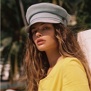 NWT Lack Of Color Lola Suede Cap In Blue Size Small.